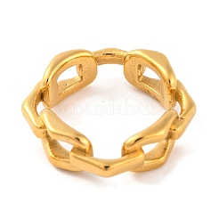 Ion Plating(IP) 304 Stainless Steel Link Chain Finger Rings for Women&nbsp;RJEW-S414-65B-G