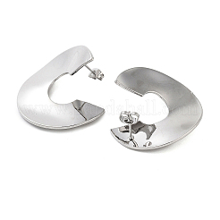 Brass C-Shaped Stud Earrings&nbsp;EJEW-P294-01P