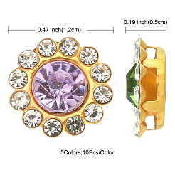 50Pcs 5 Colors Flower Sew on Rhinestone&nbsp;RGLA-YW0002-02
