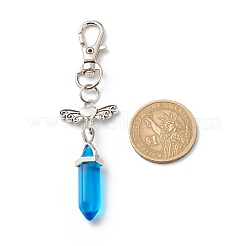 Double Terminated Natural Gemstone Bullet Pendant Decorations&nbsp;HJEW-JM00714