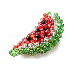 AB Color Plated Glass & Natural Black Spinel Pendants&nbsp;PALLOY-MZ01337