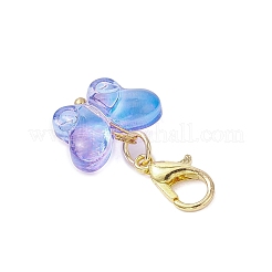 Transparent Glass Butterfly Pendant Decorations&nbsp;HJEW-JM04018-02