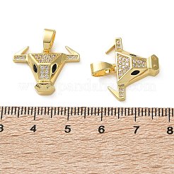 Brass Micro Pave Cubic Zirconia Pendants&nbsp;KK-D221-17G