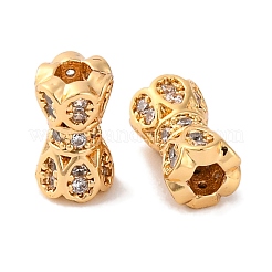 Brass Beads With Clear Cubic Zirconia&nbsp;KK-S403-09G