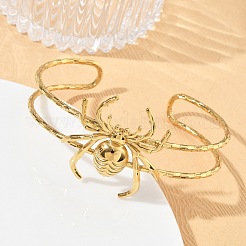 Halloween Spider 304 Stainless Steel Open Cuff Bangles&nbsp;SA-CBA0444-01G