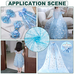 Snowflake Pattern Nylon Mesh Fabric&nbsp;DIY-WH0581-11C