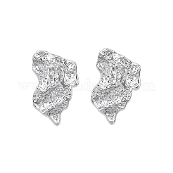 Brass Twist Stud Earring Findings&nbsp;KK-N232-449P