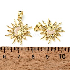 Brass Micro Pave Cubic Zirconia Pendants&nbsp;KK-F911-11G