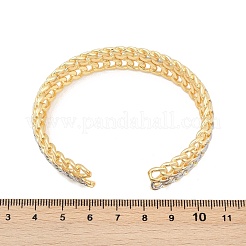 Brass Curb Chain Shape Cuff Bangles for Women&nbsp;BJEW-H202-02GP