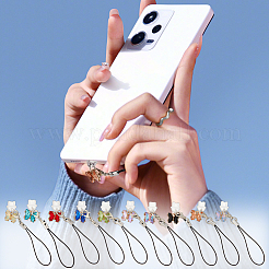 10Pcs Alloy Glass Mobile Straps&nbsp;HJEW-OC00121
