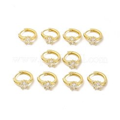 Cubic Zirconia Rhombus Hoop Earrings&nbsp;EJEW-E270-34G