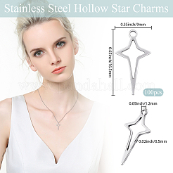 100Pcs 201 Stainless Steel Pendants&nbsp;STAS-BBC0008-31