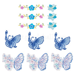 12Pcs 4 Styles Polyester Computerized Embroidery Cloth Iron on/Sew on Patches&nbsp;PATC-TA0001-43