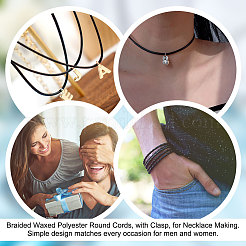 Braided Waxed Polyester Round Cords&nbsp;FIND-WH0136-59B-01