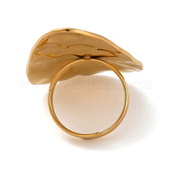 Ion Plating(IP) 304 Stainless Steel Teardrop Open Cuff Rings&nbsp;RJEW-M047-09G