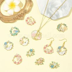 20Pcs 10 Styles Alloy Enamel Pendants&nbsp;ENAM-FS0004-09