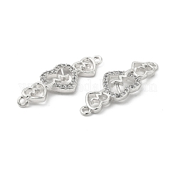 Brass Micro Pave Clear Cubic Zirconia Connector Charms&nbsp;KK-E068-VB383