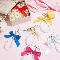 26Pcs Acrylic & Polyester Bowknot & Alloy Enamel Pendant Decoration&nbsp;HJEW-PH01949