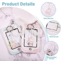 4Pcs 4 Styles Rectangle Acrylic & PET Plastic Photocard Holder&nbsp;HJEW-CA0001-74