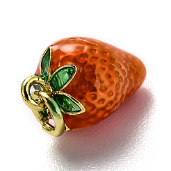 Brass Enamel Charms&nbsp;KK-B028-13G-01