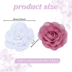 20Pcs 2 Colors Polyester Flower Ornament Accessories&nbsp;DIY-AR0004-39