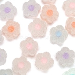 30Pcs Flocky Acrylic Beads&nbsp;MACR-FS0001-07