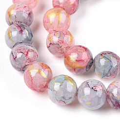 Baking Paint Crackle Glass Bead Strands&nbsp;DGLA-R053-05K-A