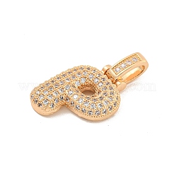 Brass Micro Pave Clear Cubic Zirconia Pendants&nbsp;KK-B099-01G-P