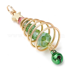 3Pcs Glass & Alloy Pendants&nbsp;PALLOY-JF02991