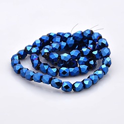 Full Plated Glass Faceted Drum Beads Strands&nbsp;GLAA-A032-6mm-FP02