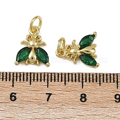 Brass Micro Pave Cubic Zirconia Pendants&nbsp;KK-I358-048G