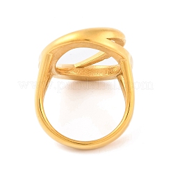 Ion Plating(IP) 304 Stainless Steel Oval Finger Rings for Women&nbsp;RJEW-S414-70B-G