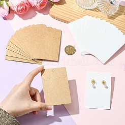 50Pcs Rectangle Kraft Paper One Pair Earring Display Cards with Hanging Hole&nbsp;CDIS-YW0001-16A