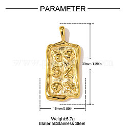 304 Stainless Steel Pendants&nbsp;STAS-OY010-17G