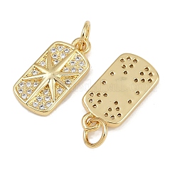 Brass Micro Pave Clear Cubic Zirconia Charms&nbsp;LS-ZIRC-L076-055G-1