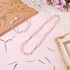 300Pcs 2 Colors Brass Curved Tube Beads&nbsp;KK-BM0001-02