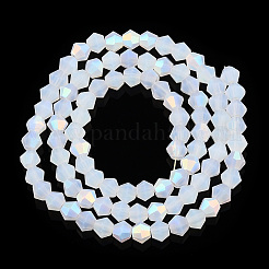 Imitation Jade Bicone Frosted Glass Bead Strands&nbsp;EGLA-A039-J4mm-MB05