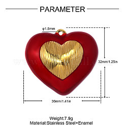 304 Stainless Steel Enamel Pendants&nbsp;STAS-OY014-18G