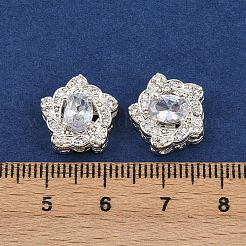 Brass Pave Cubic Zirconia Multi-strand Links&nbsp;ZIRC-F145-05S-01
