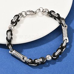 201 Stainless Steel Byzantine Chain Bracelets for Women&nbsp;BJEW-B143-09EBP