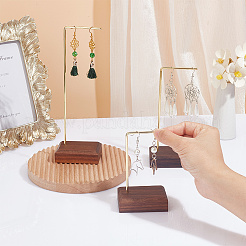3 Sets 3 Styles Walnut Wood Dangle Earring Hanging Holder&nbsp;EDIS-NB0001-09