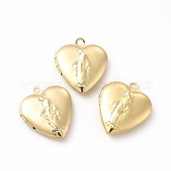 Brass Locket Pendants&nbsp;ZIRC-M120-02G