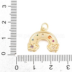 1Pc Brass Micro Pave Cubic Zirconia Pendants&nbsp;KK-YW0003-90