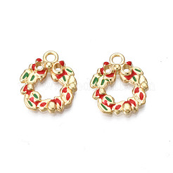 Rack Plating Alloy Enamel Pendants&nbsp;X-ENAM-N055-122