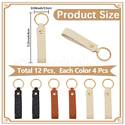 12Pcs 3 Colors PU Leather Keychain&nbsp;KEYC-CL0001-18