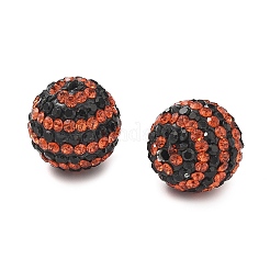 Halloween Theme Stripe Pattern Polymer Clay Rhinestone Beads&nbsp;CLAY-NH0001-01B