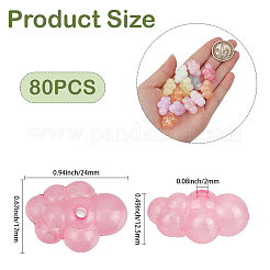 80Pcs Luminous Acrylic Beads&nbsp;OACR-PA0002-01
