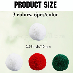 18Pcs 3 Colors Polyester Pompom Ball&nbsp;AJEW-CY0001-86