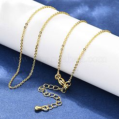 Brass Cable Chain Necklaces Making&nbsp;MAK-P011-01G