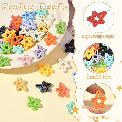 40Pcs 2 Styles Rubberized Style Opaque Acrylic Beads&nbsp;OACR-YW0004-45